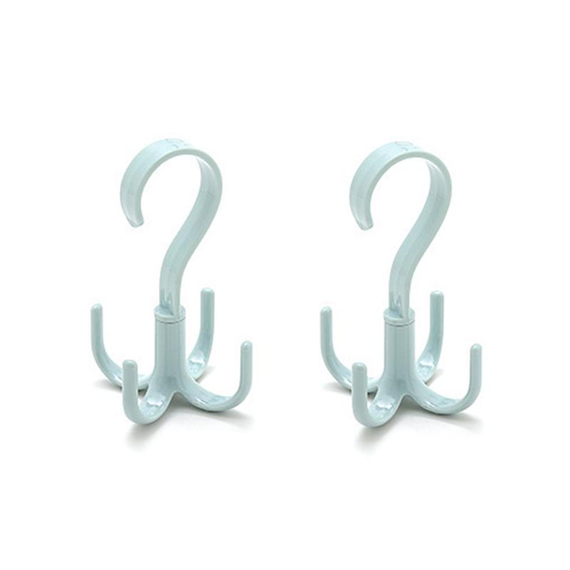 2pcs Rotatable Coat Hooks Four Claw Hooks Hanging Hats Hanging Bags