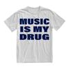 2026 Мужская Повседневная 100% Хлопок Принт MUSIC IS MY DRUG Футболка Y2k Готическая Харадзюку Хип-Хоп Для Пары Повседневная Свободная Футболка Unseix Топ