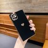 6D гальванизированный квадрат с сердечками подходит для iPhone17 Apple 15/16ProMax/XR полностью закрывающий силиконовый чехол для мобильного телефона.