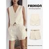 Za2024 Summer New Product Women's Clothes Stripes Vest 8408107 067 Loose Shorts 8409107 067