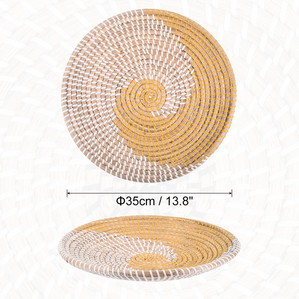 35 см подвесная плетеная настенная корзина из натурального ротанга настенная корзина декоративная бохо фермерский деревенский декоративный стол для гостиной