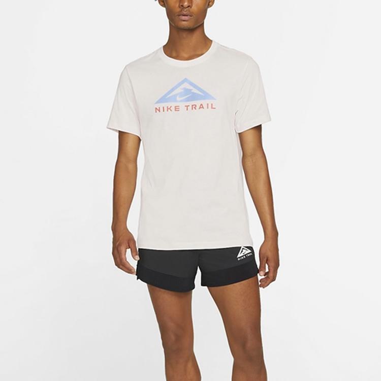 Nike Dri-Fit с графическим принтом, повседневная спортивная футболка с коротким рукавом и круглым вырезом, мужские топы, светло-розовый CZ9804-640