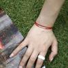 BE/GINS LA LIGNE DOUBLE STRING BRACELET RED