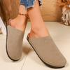 A Versatile, Half-slipper Women's New Style of Soft Flat Shoes for Outerwear with A Pair of Boken Shoes