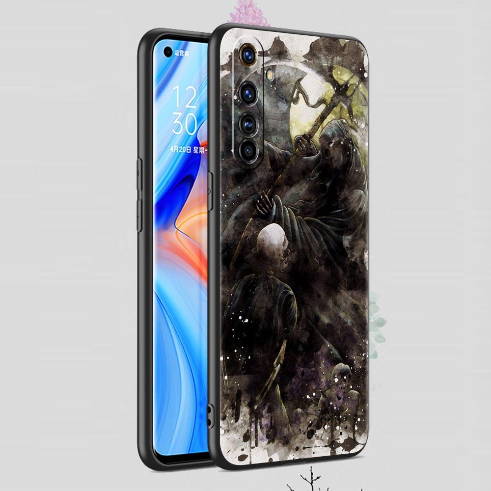 Grim Reaper Skull Skeleton Phone Case For Realme 10 9 8 5G 7 6 GT2 Pro Plus 9i 8i C21 C11 C25 C35 GT Neo 2 3 3T Soft Black Cover
