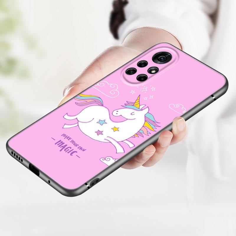 Чехол для телефона с милым мультяшным единорогом для Huawei Honor 60 50 SE 30S Mate 30 20 10 Lite 40 Nova 9 8 Pro Y60 8i 7i 7SE 5T Premium