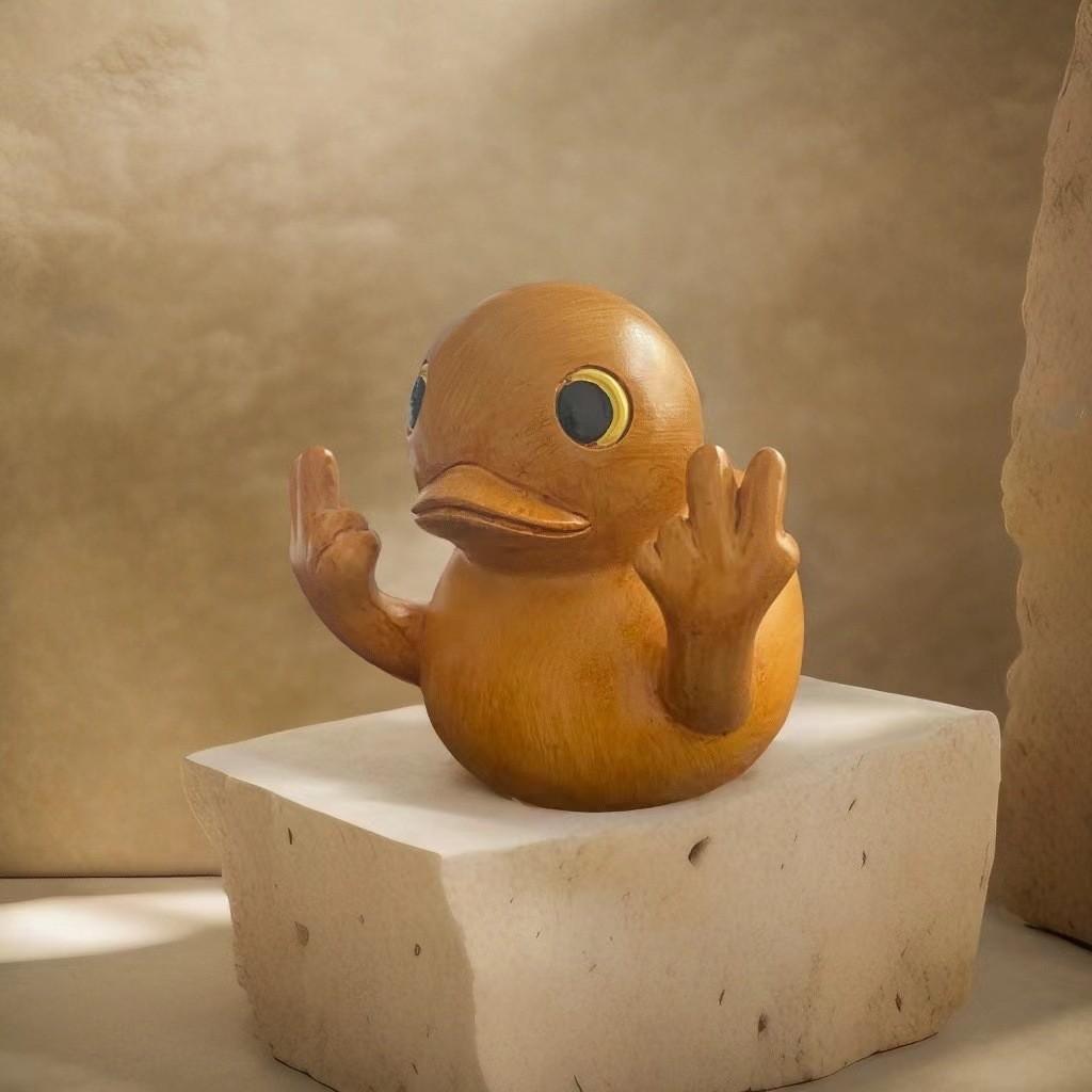 Charming Resin Duck With Wood Texture Ideal For Unique Home Decoration And Gift Giving