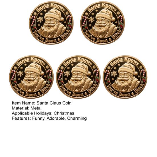 Ты Ничего Не Получишь Монета Смешной Санта Клаус Средний Палец Монета Новинка Металлическая Рождественская Памятная