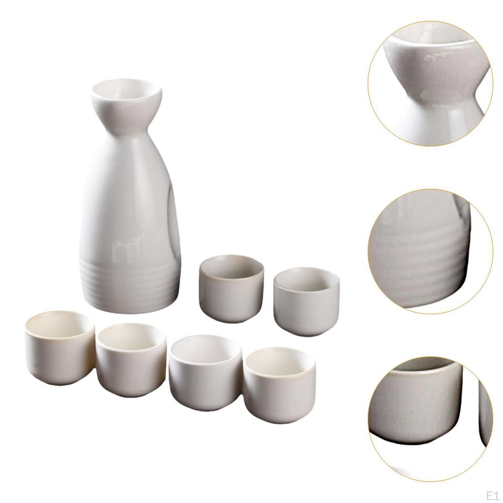 Ceramic Sake Set Pot Cups Crafts Gifts Creative with 6 Traditional Drink