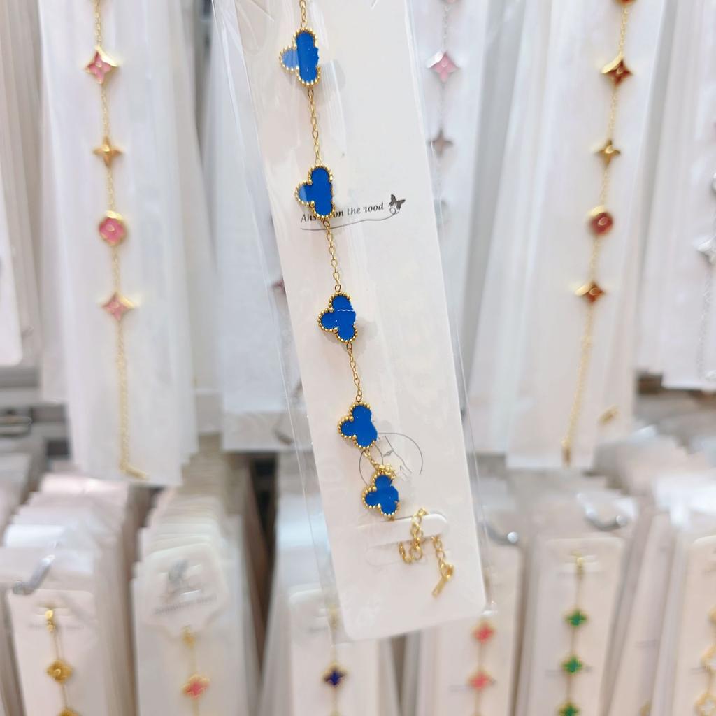 Двусторонний браслет «Пятицветник», «Четырехлистный клевер», титановая сталь, не выцветает, легкая роскошь, ювелирное изделие высокого класса