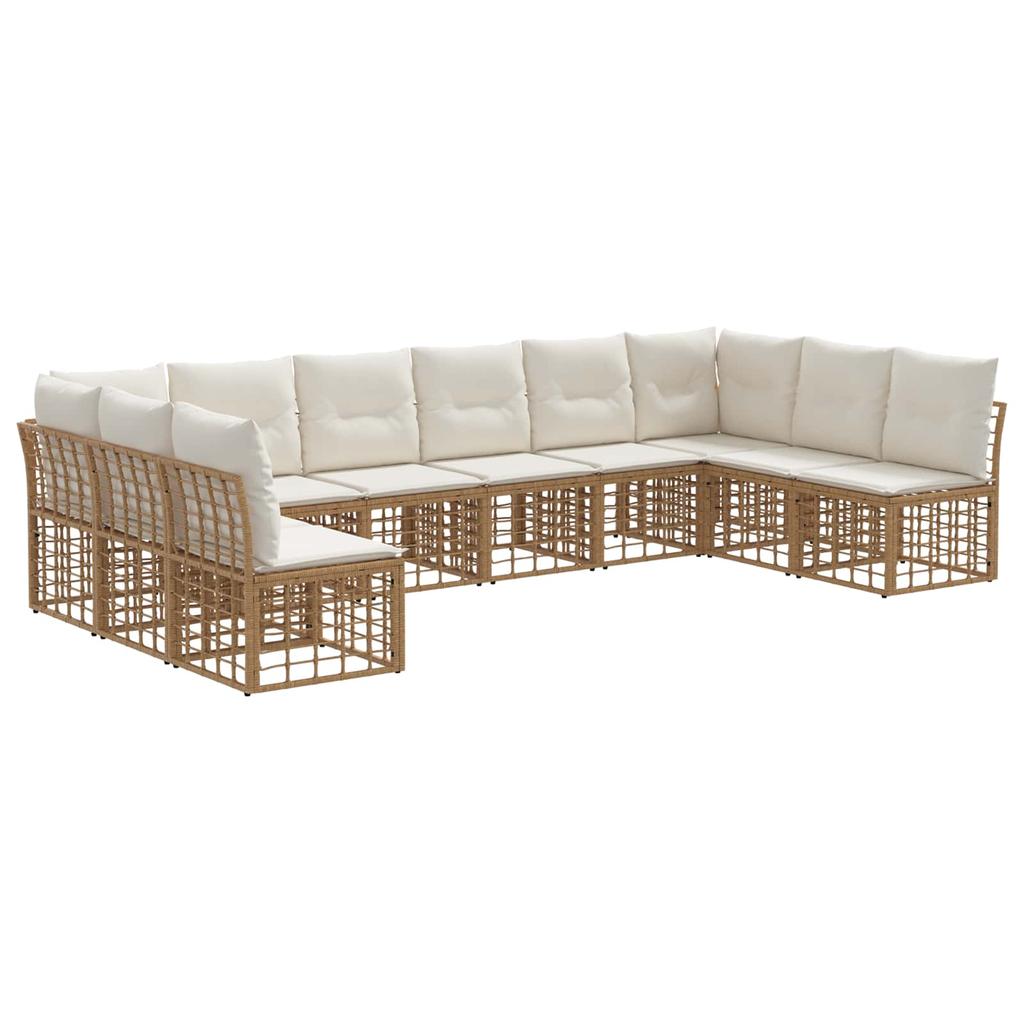 Outdoor Sofa Set Natural Polyester