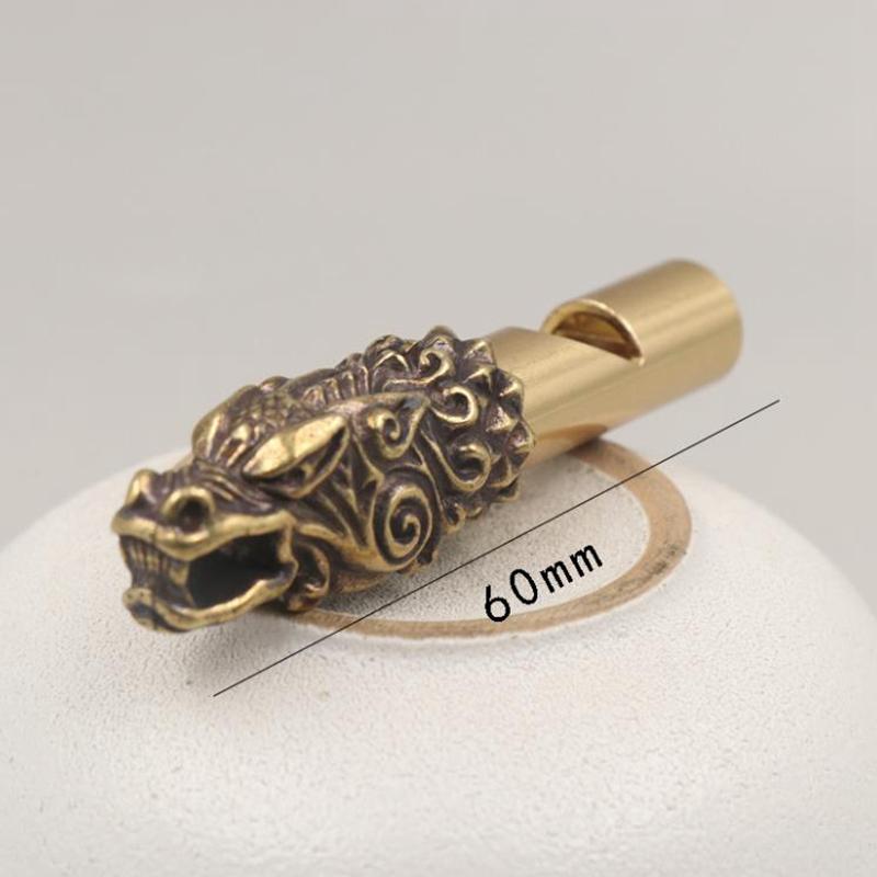 Copper Wild Boar Rhino Eagle Boa Lion Wolf Kirin Lizard Keychain Pendants Outdoor Referee Whistle Vintage Wild Survival Whistles