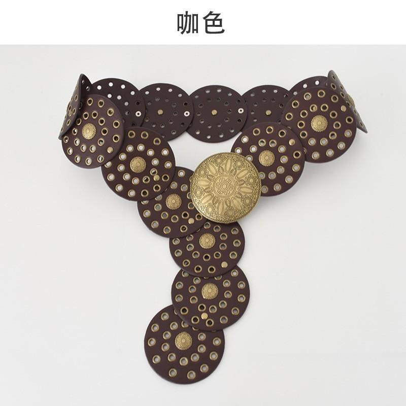 Ретро Шик Пояс Оверсайз с Привлекательными Деталями Идеально Подходит для Западной Моды