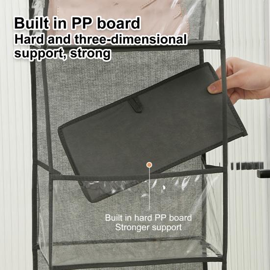 Storage Hanging Bag Organizer Strong Load-Bearing Large Capacity Simple Installation Multipurpose Storage Holder with Metal Hooks