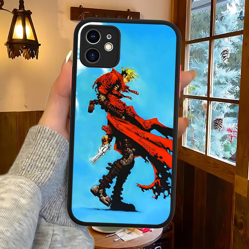 Classic Anime T-TrigunS Matte Translucent Phone Case For Iphone 16 ProMax 15 14 13 12 11 X XS PRO Plus