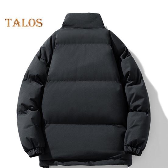 Зимнее хлопковое пальто с воротником-стойкой, длинным рукавом, застежкой-молнией, пуховая куртка с карманами, однотонная, свободный крой, утепленная теплая верхняя одежда