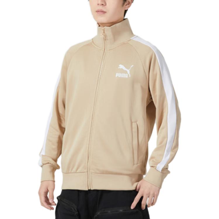 Puma Повседневная дышащая спортивная куртка-кардиган с логотипом, мужская куртка цвета хаки 531368-24