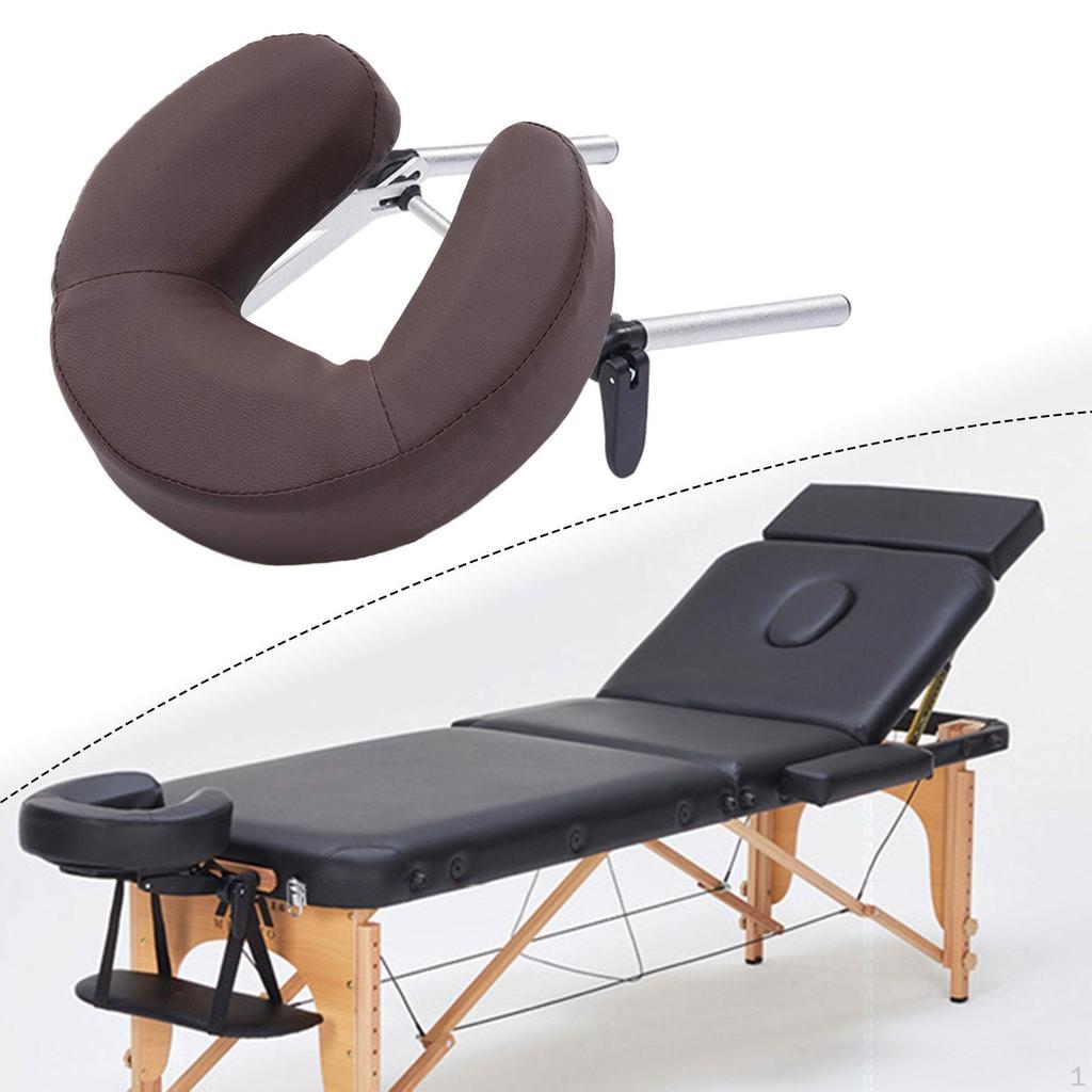 Face Cradle with Pillow for Massage Table Comfortable PU and Sponge Aluminum Alloy Bracket Sturdy