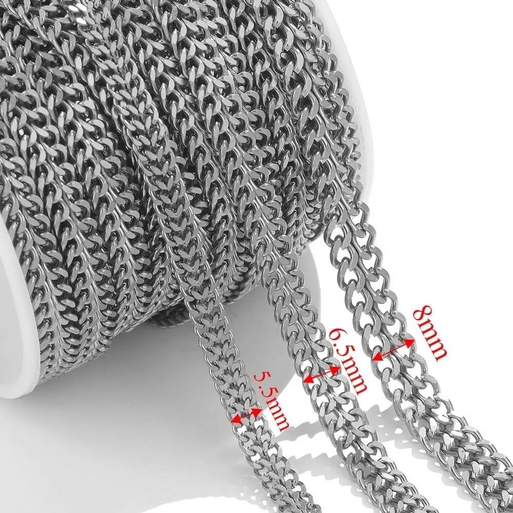 5.5mm Width Stainless Steel Curb Chain 8mm Width Bulk Chains Handmade Chains DIY Bracelet Making