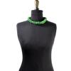Collier ethnique Petit modèle Tissu vert