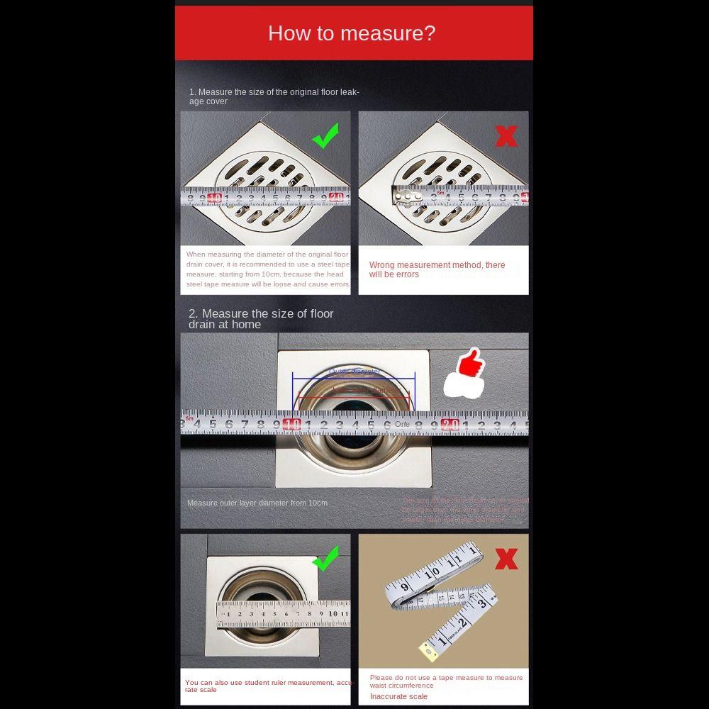 Round Square Shape Floor Drain Net Cover Stainless Steel Hair Filter Useful Drain Cover