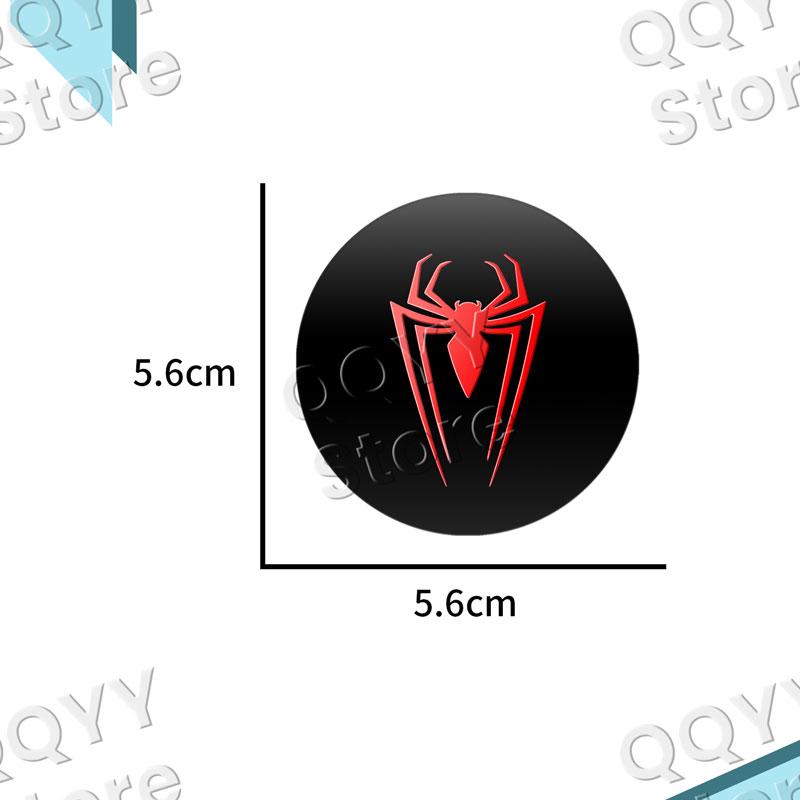 4 шт. 56 мм Алюминиевая Красная Крышка Центральной Ступицы Колеса Автомобиля с Логотипом Паука, Колпачки Ступицы Колес, Пылезащитная Крышка, Наклейка на Колпачки Ступицы Для Универсальных Автоаксессуаров