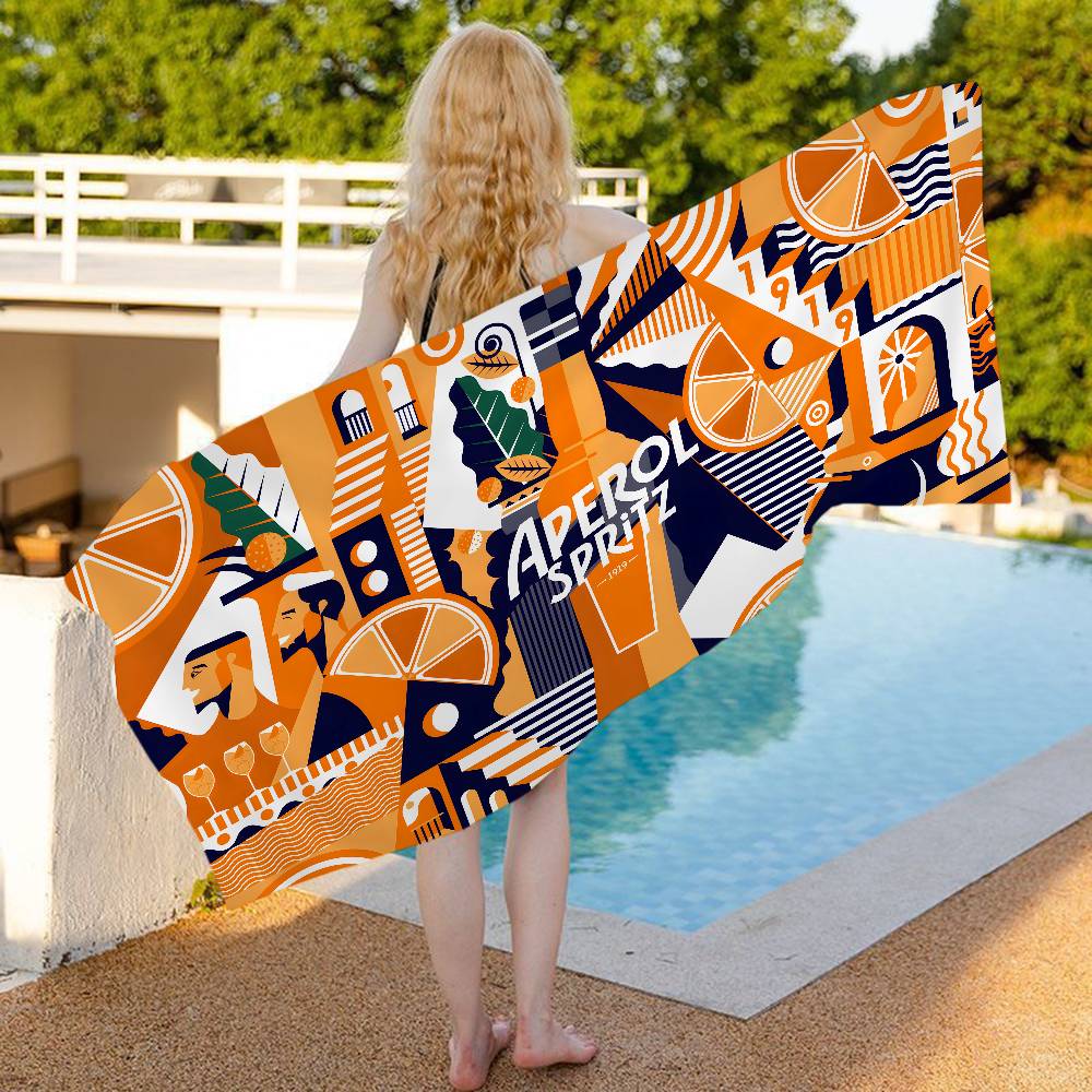 Бренд маленький Мода A-Aperol S-Spritz Аниме Пляжное Полотенце для плавания Мягкая Мочалка Детские Подарки для Детей Путешествия Кемпинг Спортзал