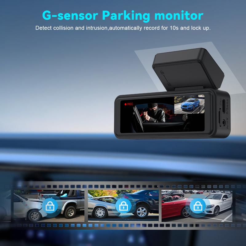 Soam Dash Cam Front And Rear 4K+2.5K Camera DVR  24H Parking Mode 3.2 " IPS Screen Built-in WiFiGPS ADAS Night Vision Car DVR