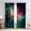 Starry Sky Theme Curtain, Galaxy, Star Pictures, Science Fiction, Fantasy, A Set Of Two, Home Bedroom Living Room Curtain.