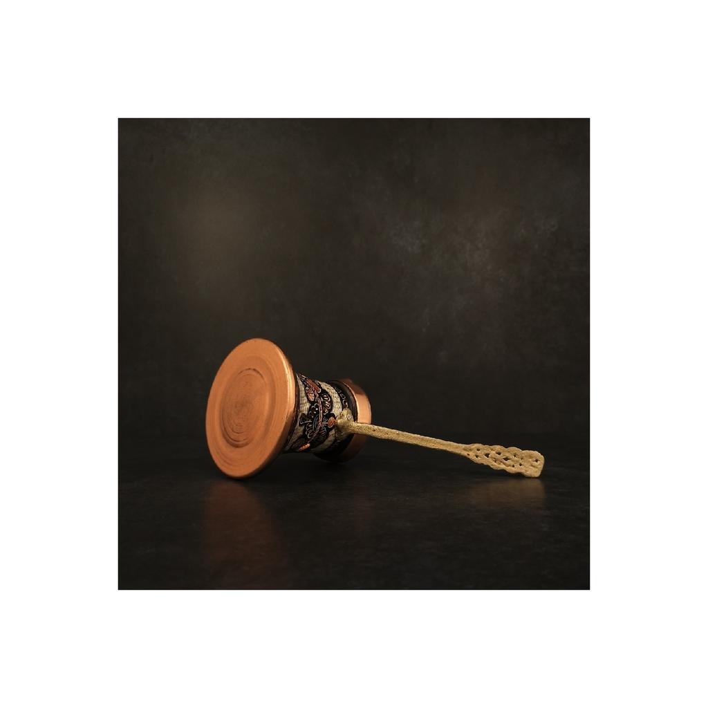 Вышитый вручную луженый толстый медный кофейник ручной работы