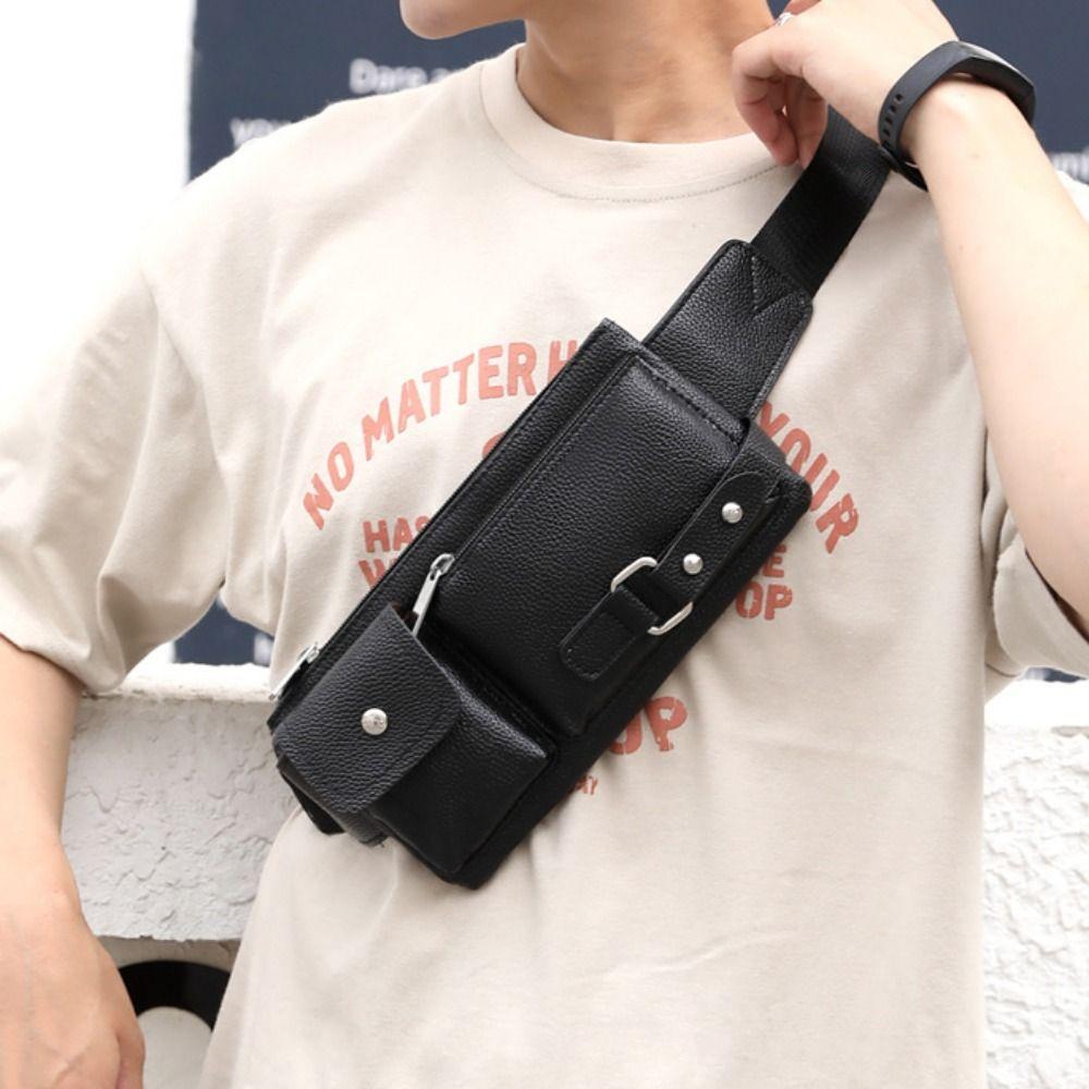 Водонепроницаемая мужская кожаная поясная сумка, регулируемый ремень, поясная сумка из ПУ кожи, для улицы