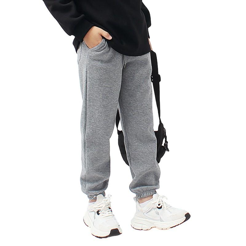 Детские повседневные спортивные штаны для мальчиков, однотонные свободные спортивные брюки с завязками