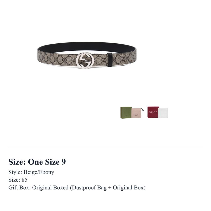 GUCCI Gg Supreme Reversible Belt 473030-KGDHN-9769