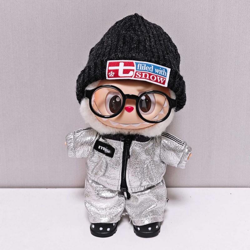 Labubu 17cm Doll Outfit Set Cool Streetwear Costume With Hat Glasses Shoes Pants