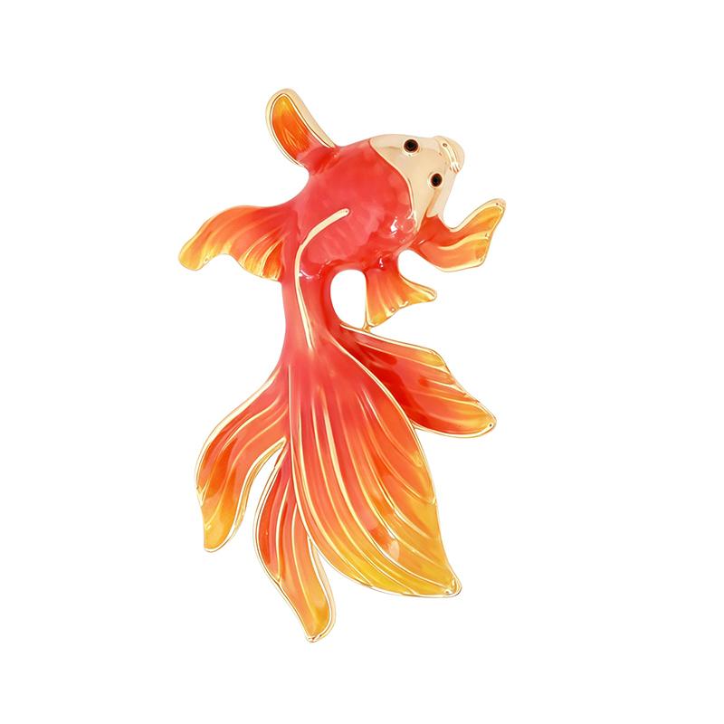 Luxury Koi Brooches Exquisite Chinese Style Goldfish Brooches For Women Girls Versatile Shiny Corsage Clothing Accessories Gifts