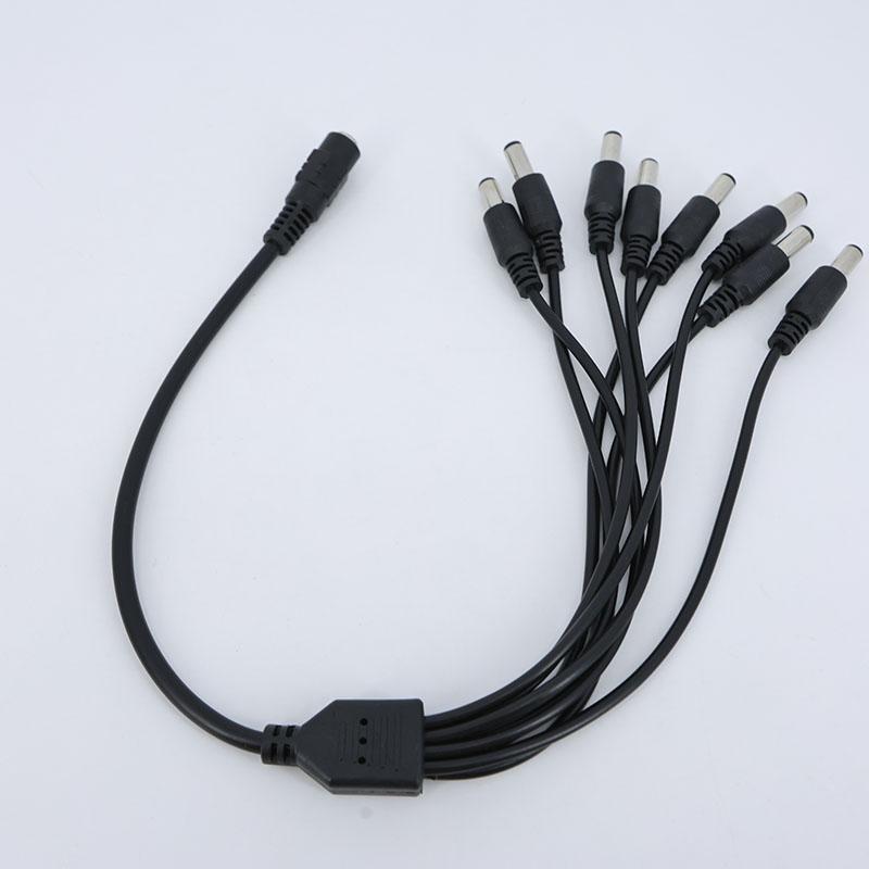 10pcs 12V DC Power Supply 1 Female to 8 Male way Splitter Plug extension adapter Cable 5.5mm*2.1mm connector for Led strip light