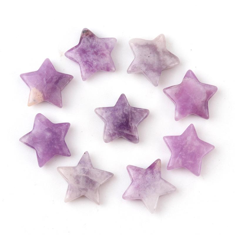 20mm Holeless Crystal Pentagram Natural Agate Star Semi-precious Stone for DIY Jewelry Hair Accessories