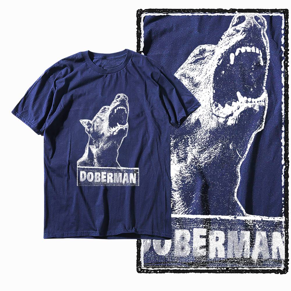 G59 NAVY Big Size 100% Cotton Dog Printed Men's T-shirt | Streetwear Cool Vintage O-neck Men's Tee Tshirt