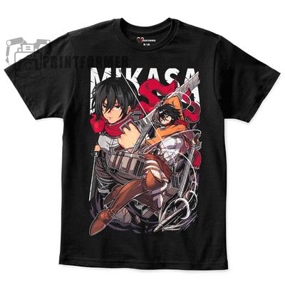 Футболка Микаса Атака Титанов Футболка Shingeki No Kyojin Аниме AOT Футболка Все размеры 100% хлопок