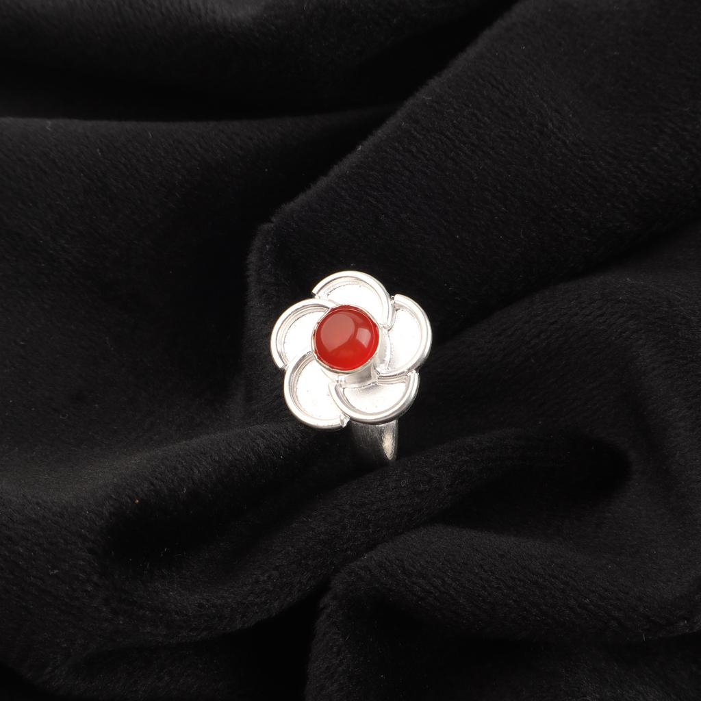 Carnelian Gemstone Jewelry, 925 Solid Sterling Silver Ring, Handmade Dazzling Silver Ring Jewelry For Thanksgiving Gift