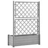 Planter with Trellis 100x43x142 cm PP Stone Grey