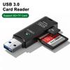 Мини USB кард-ридер 2 в 1 USB 3.0 для SD TF карты памяти адаптер смарт-карт ридер флэш-накопитель кард-ридер аксессуары для ноутбука
