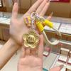 2026 24K Золото 999 Брелок-талисман Благословение с Золотым Цветком - Подарок Лучшему Другу или Девушке