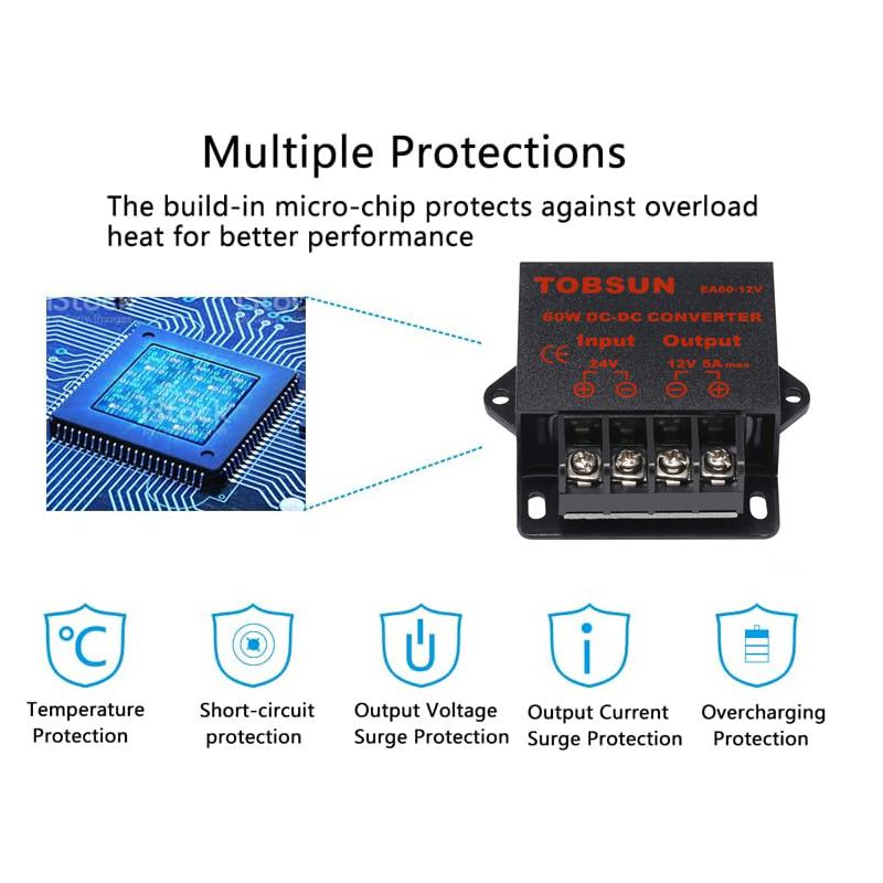 Преобразователь постоянного тока 24 В в 12 В 5 А Понижающий регулятор напряжения Понижающий импульсный преобразователь Преобразователь 24 В в 5 В Модуль вольт-трансформатора