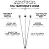 Cocktail Picks Stainless Steel Toothpicks - (12 Pack / 4 Inch) Martini Picks Reble Fancy Metal Drink Skewers Garnish Sticks for Martini Olives