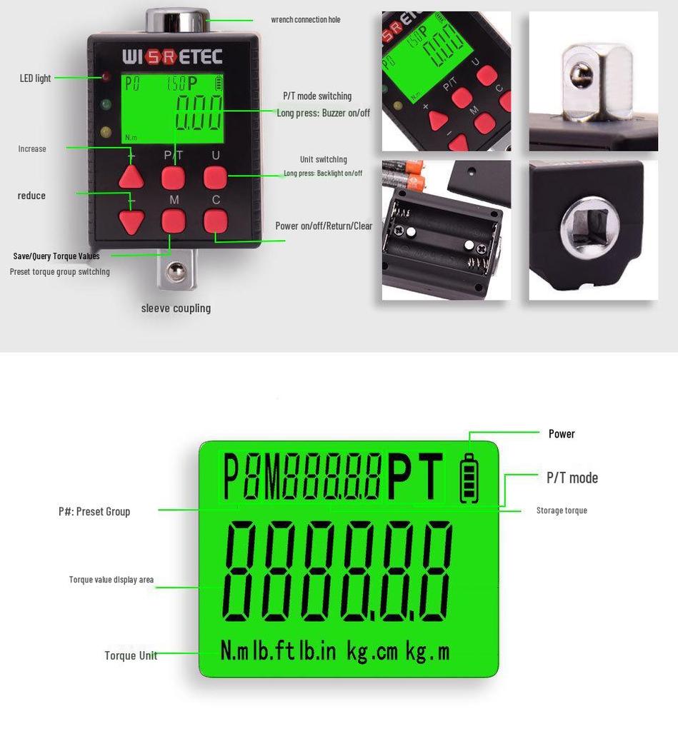 High-Precision Digital Torque Wrench Tester 0.1-340NM