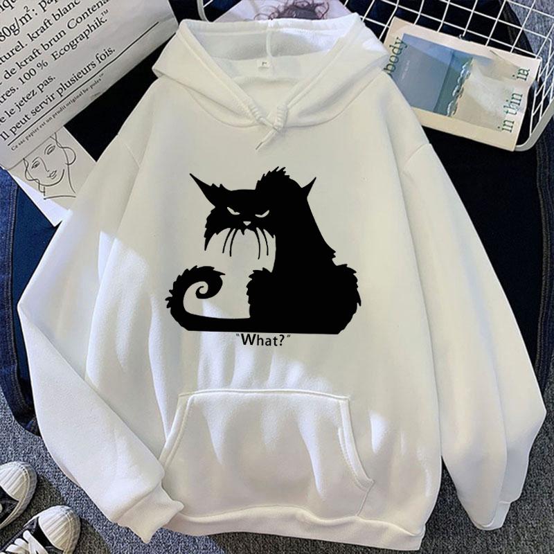 Кот Что? Толстовки с принтом Унисекс/Женские толстовки Повседневная толстовка с капюшоном Индивидуальный пуловер(Отправка в течение 48 часов)
