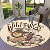 Wild Kingdom Custom Name Round Area Rug Carpet Rug For Living Room Bedroom Sofa Playroom Decor Nonslip Floor Mat