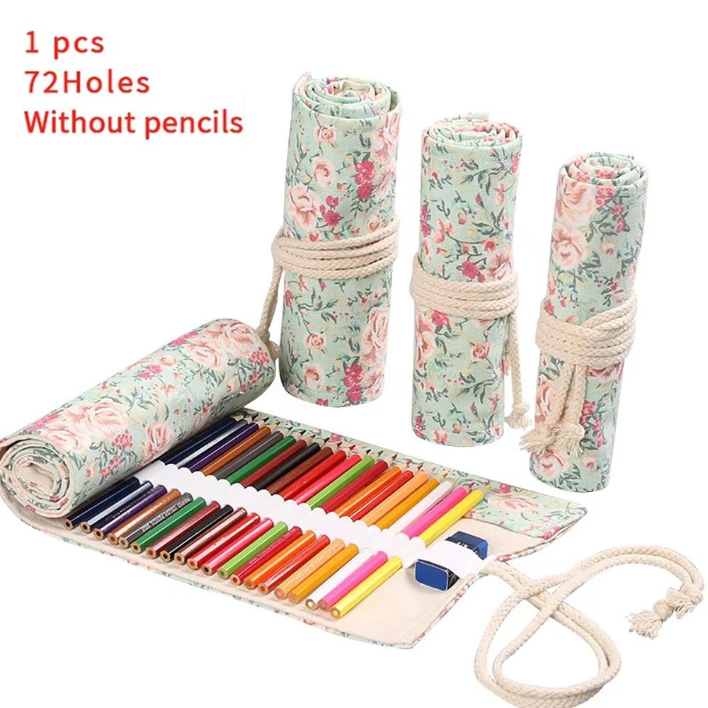 1Pcs Sketch Cloth Pencil Case 12/24/36/48/72 Holes Paint Brush Bag Pencil Roll Painting Stationery