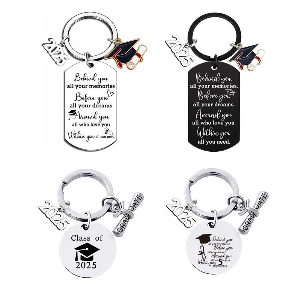 Stainless Steel Keychain for 2025 Graduation - University & High School Senior Gift In European and American Style